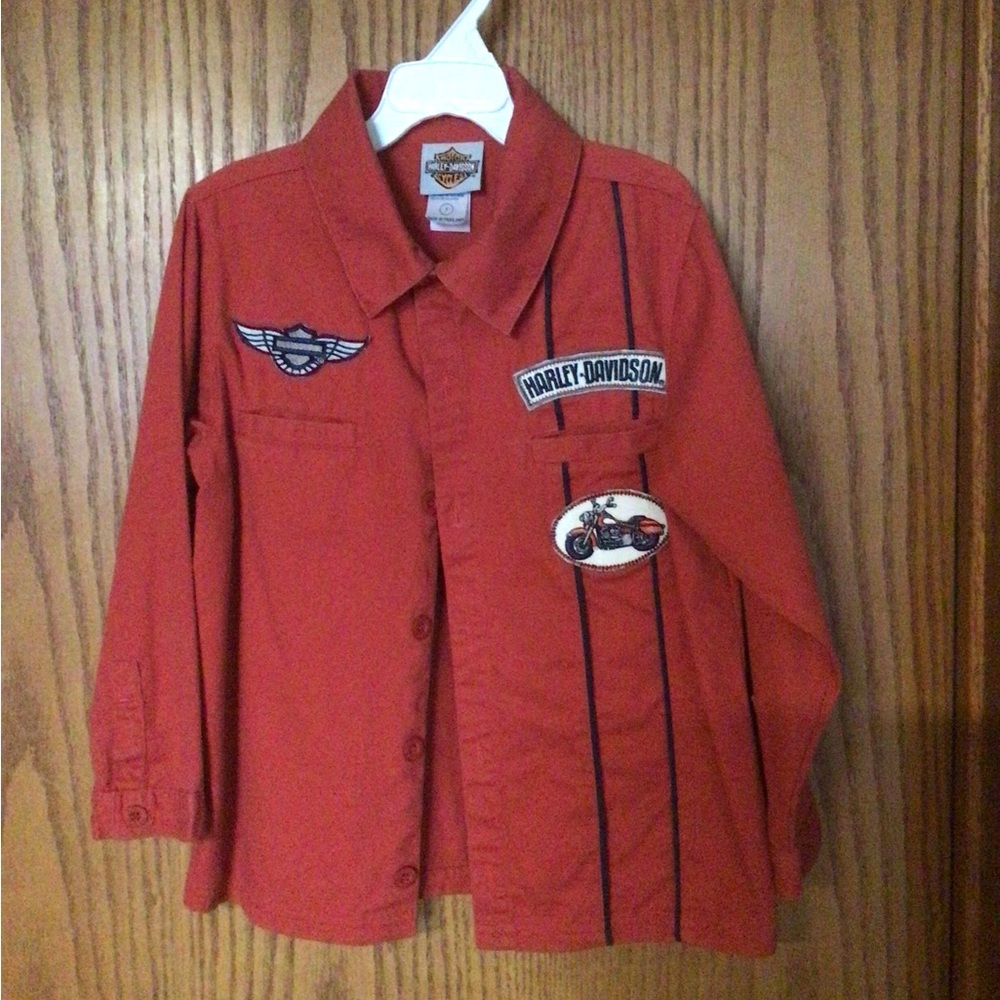 Boys Sz. 7 Harley button up shirt never worn